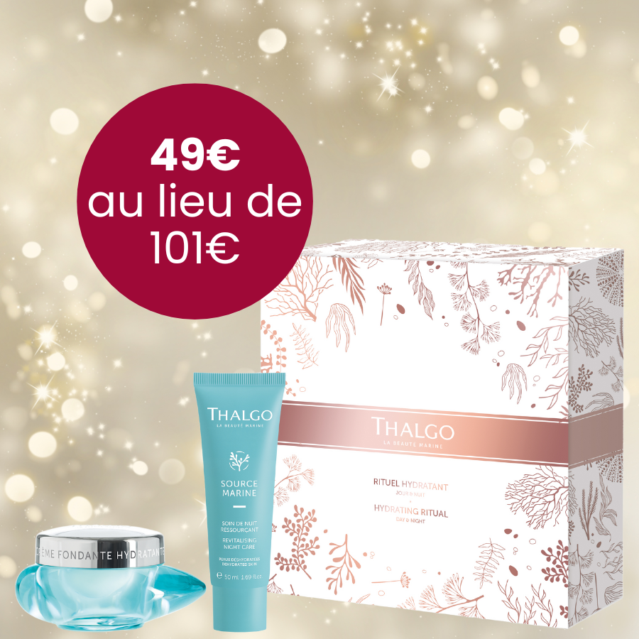 Rituel Hydratant Thalgo - Crème Fondante Hydratante + Soin de Nuit Ressourçant Source Marine OFFERT